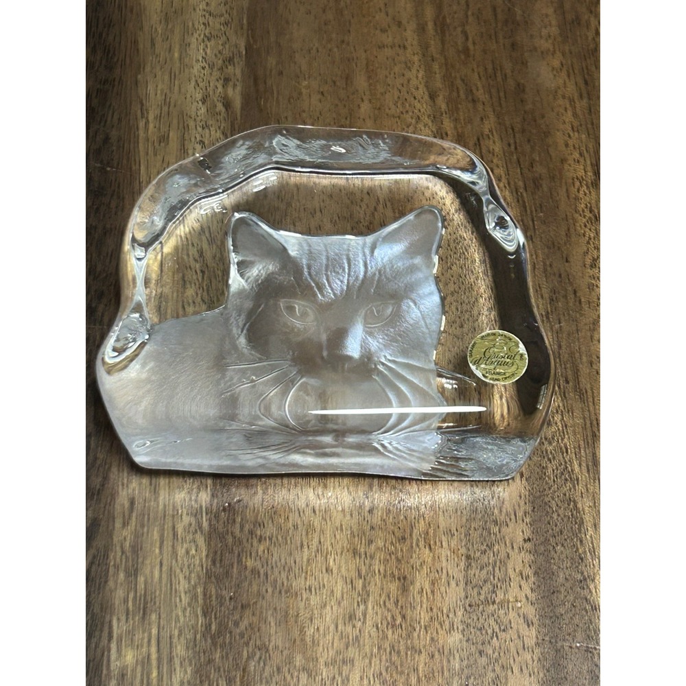 Cristal d'Arques CAT Paperweight from France